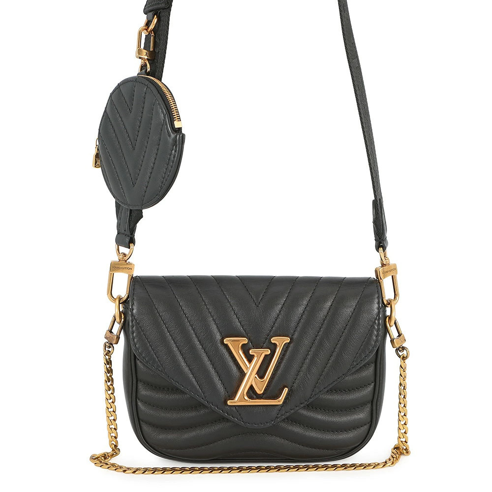 Louis Vuitton Shoulder Bag Calf Leather Multi Pochette Clutch Black